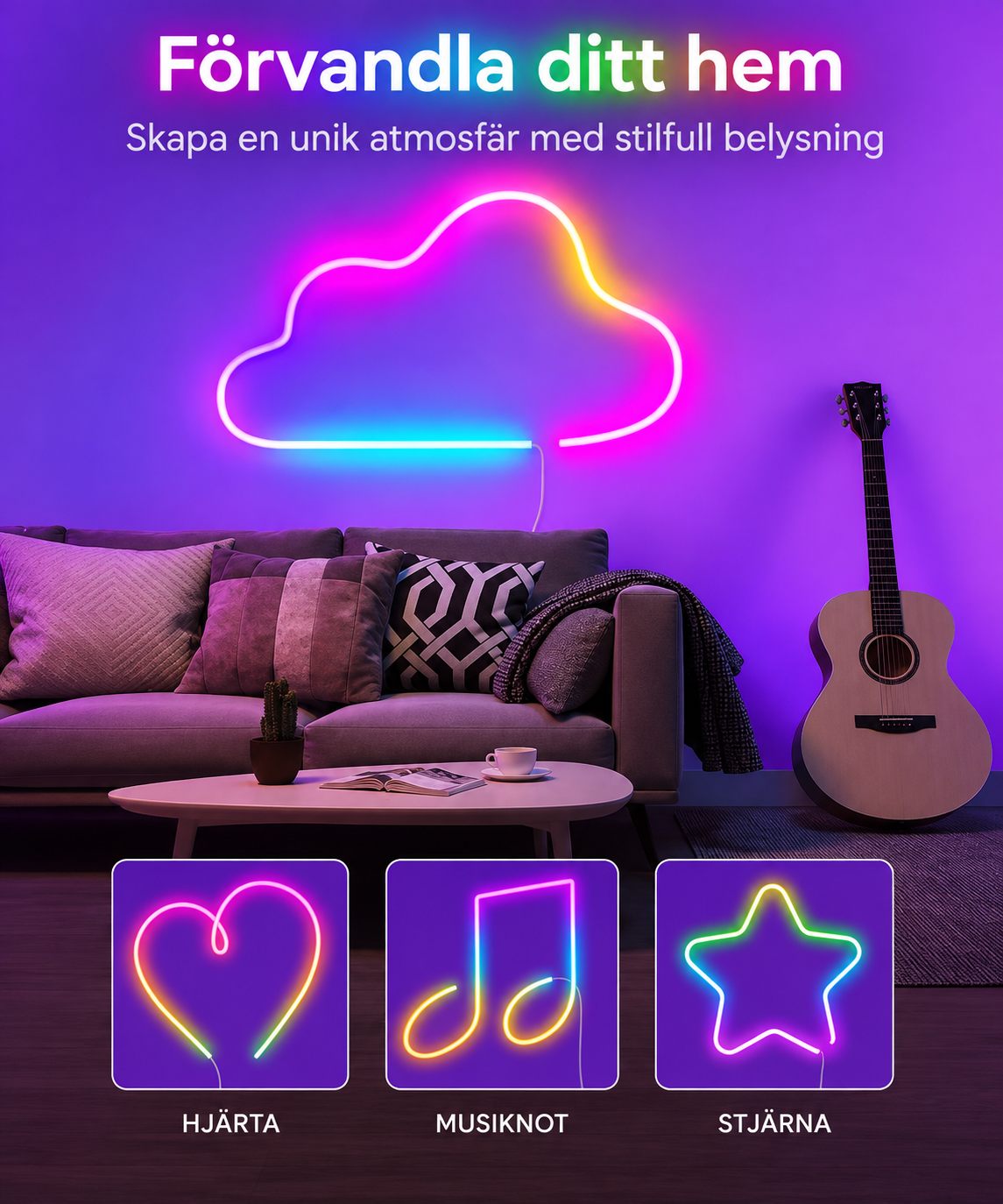 GlowStrip Flexibel LED-strip med fullt flödande färger