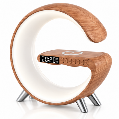 GlowWave – Smart LED-lampa med högtalare & trådlös laddning